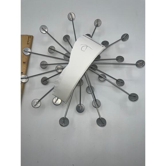 Unique Silver Bursting Star Sputnik Metal Wall Art Modern Bling Shiny Silver - Picture 8 of 8